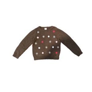 Gymboree Brown Sweater with Snowflakes and Dots